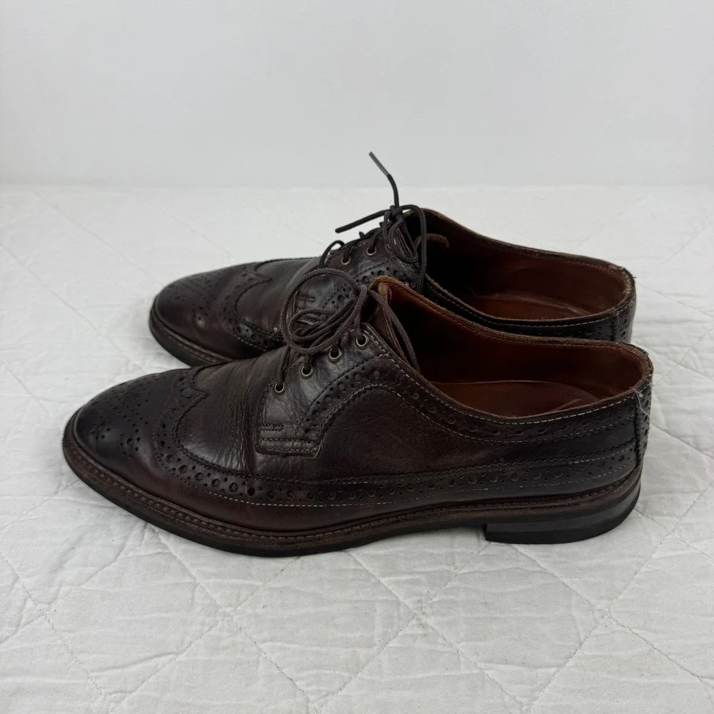 Allen Edmonds Aberdeen Mens 11 D Brown Leather Wingtip Derby Dainite‎ Sole 8022